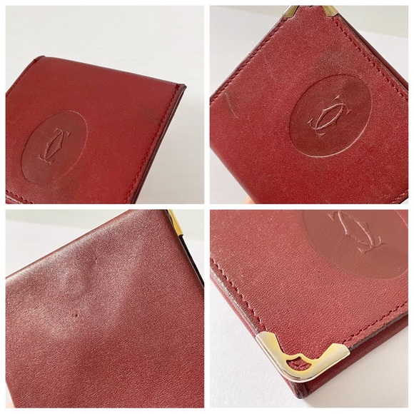 Cartier vintage burgundy leather coin snap pouch - Picture 4 of 10